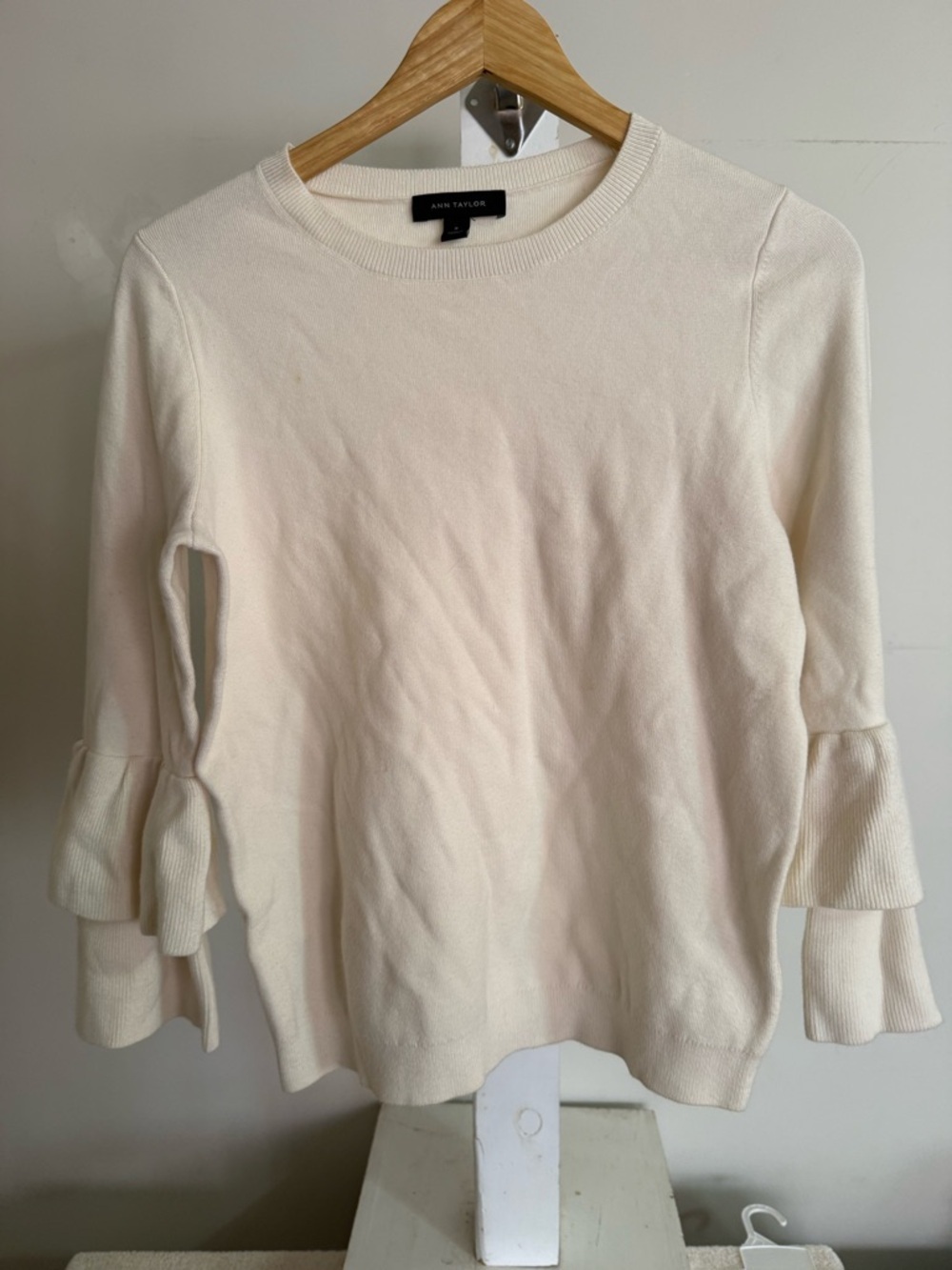 Ann Taylor Ruffle Sleeve Sweater